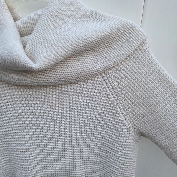 Michael Kors Cowl Neck Sweater Knit Pullover Tunic Top Neutral Cream Size S - Picture 4 of 15
